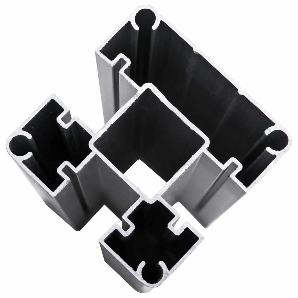 Pannello di Recinzione 5 pcs WPC e Alluminio Marrone
