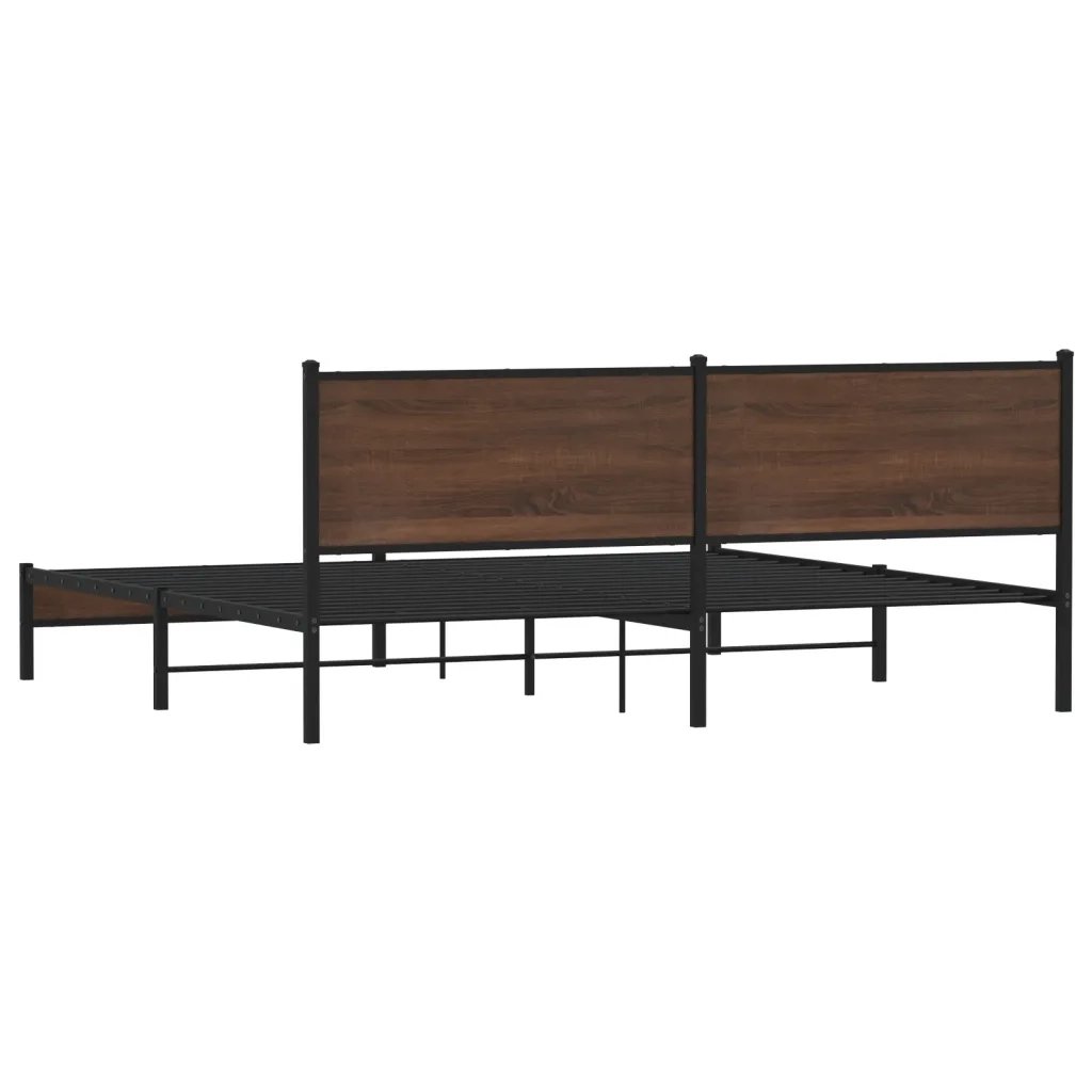 Giroletto senza Materaso in Metallo Rovere Marrone 193x203 cm