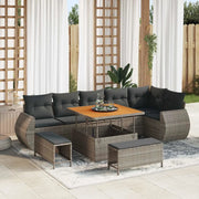 Set Divano da Giardino 9 pcs Grigio polyrattan 3361888