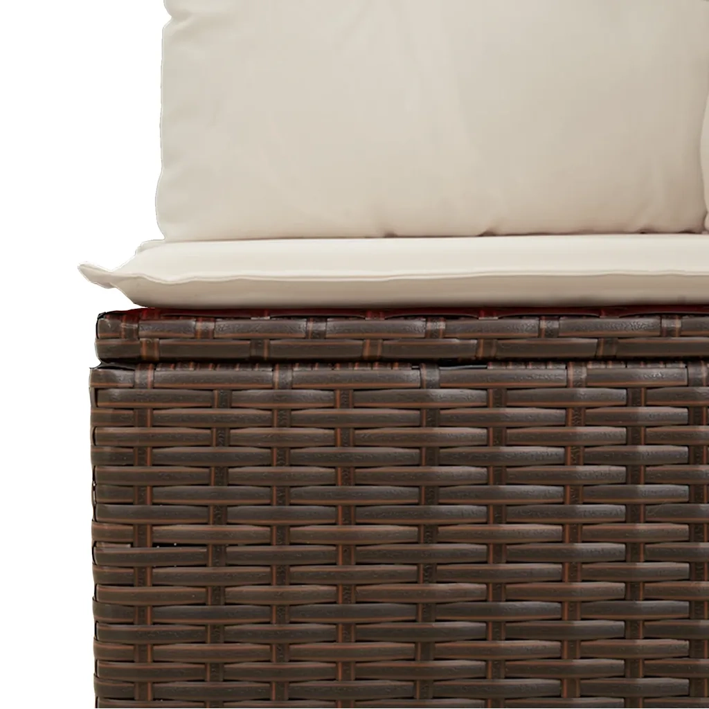 Set Divani da Giardino 7 pz con Cuscini Marrone in Polyrattan 3268573