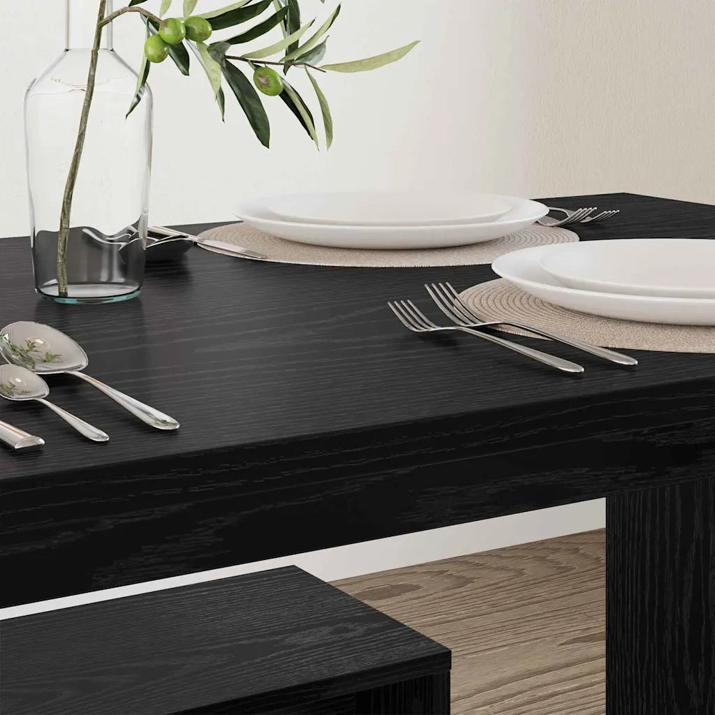 Set da pranzo 2 pcs Rovere nero Legno multistrato 875221
