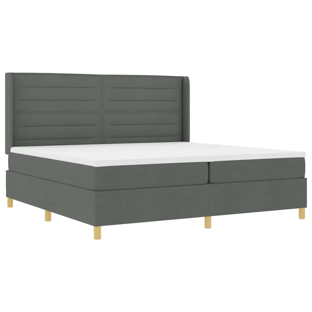 Letto a molle con materasso Grigio scuro 200 x 200 cm Tessuto 3341792