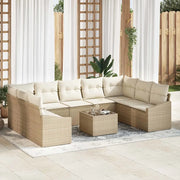 Set Divano da Giardino Beige e Crema polyrattan 3355560