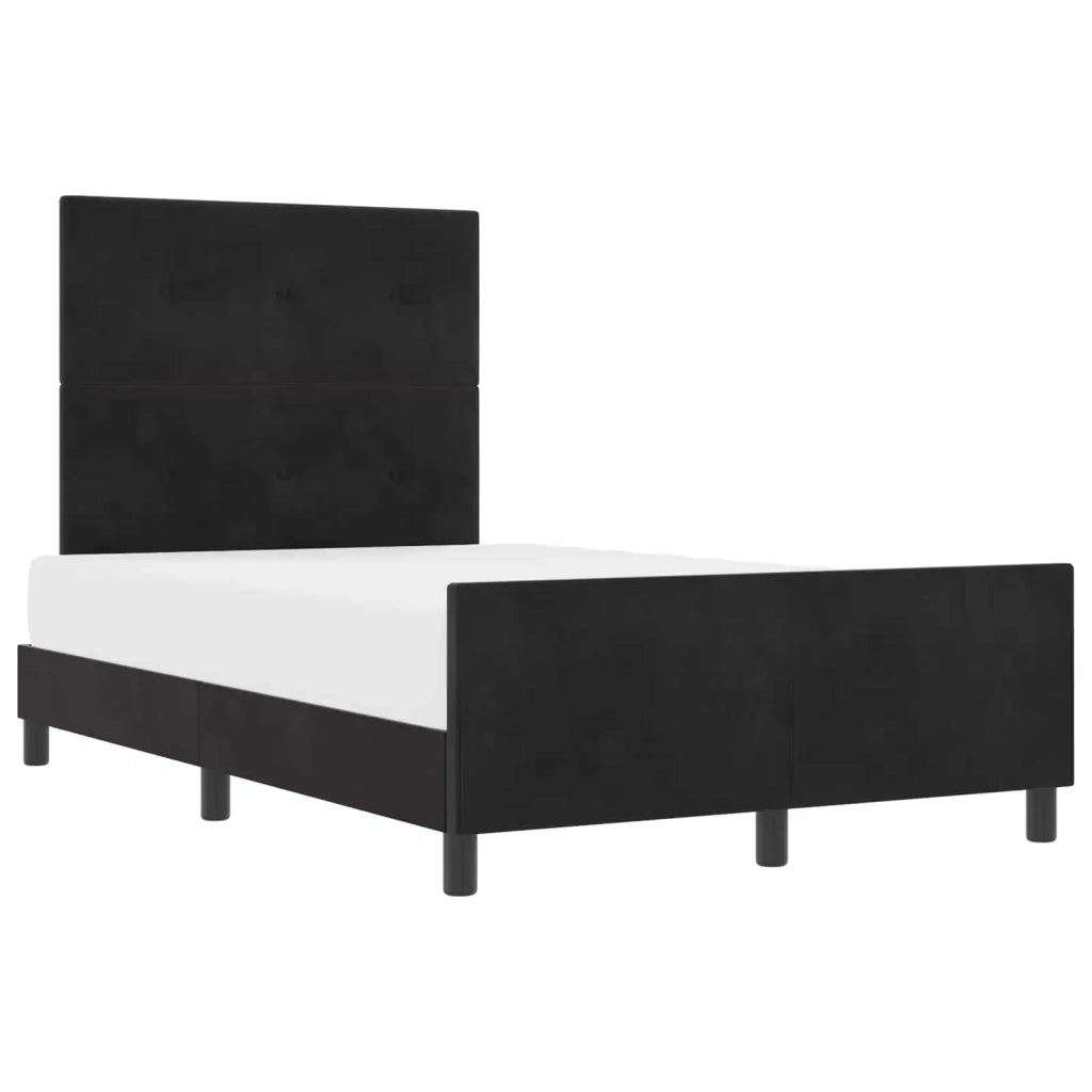 Letto a molle con testiera Nero 120 x 190 cm Velluto