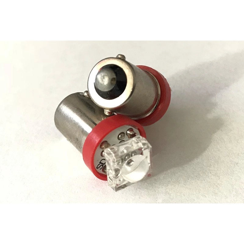 Coppia 2 Lampadine Led BA9S T4W Piedi Dritti Con 1 Led Colore Rosso 12V 0,2W