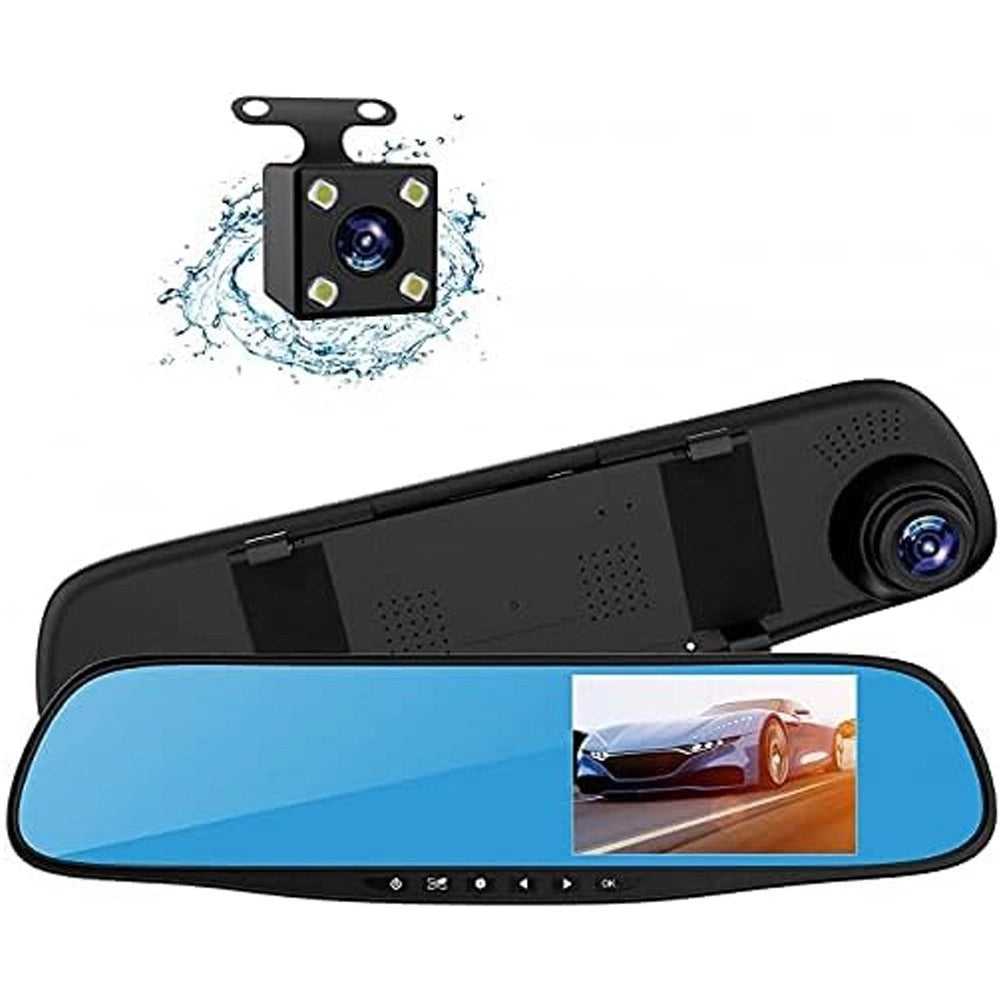Trade Shop - Specchietto Camera Posteriore Hd Registratore Auto Specchio Retrovisore Q-a182 -