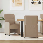 Sedie da Pranzo con Ruote 2 pcs Cappuccino 58 x 65 x 98 cm 42017889