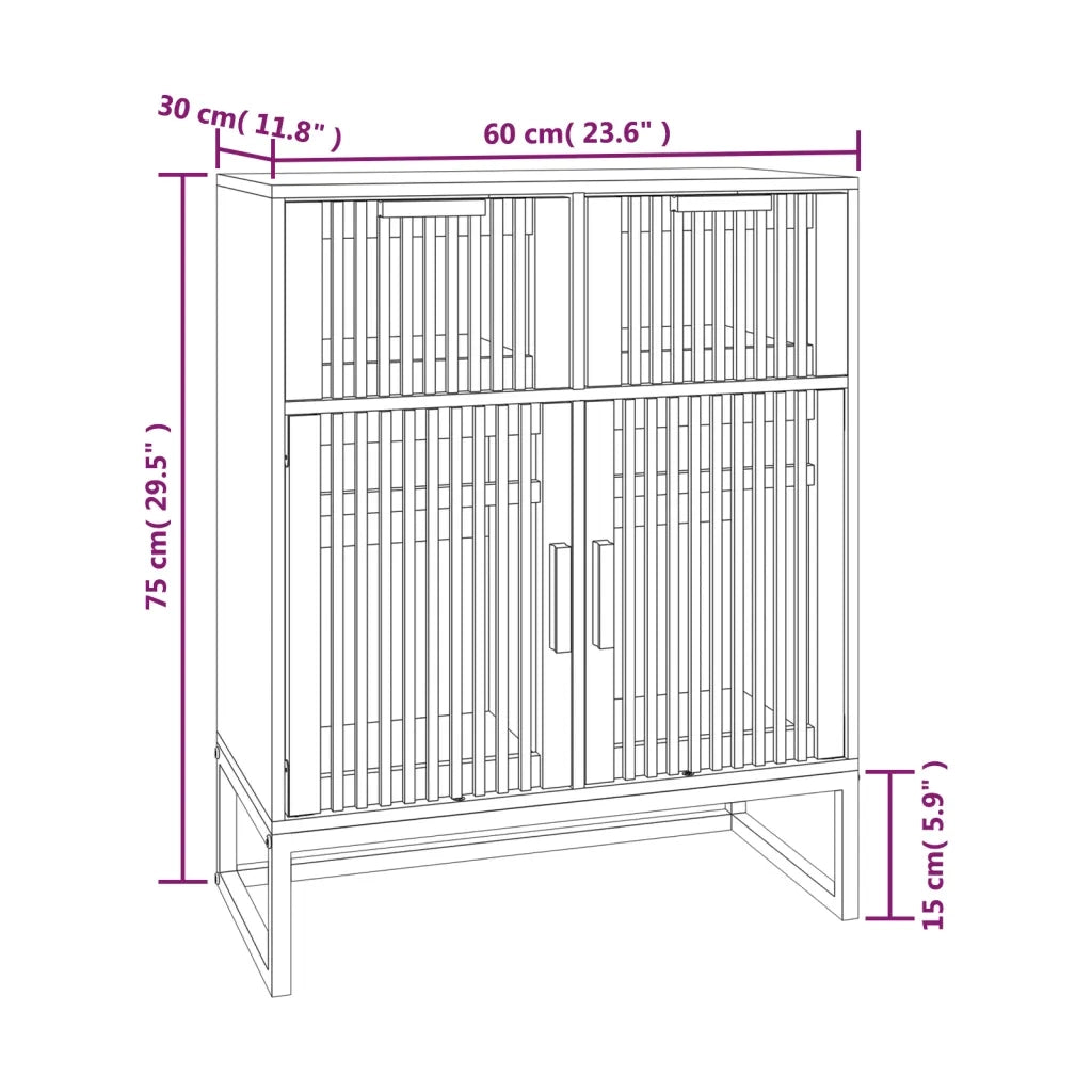 Credenza Bianca 60x30x75 cm in Legno Multistrato 352115