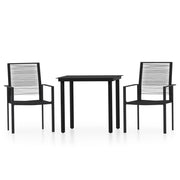 Set Mobili da Pranzo per Giardino 3 pz | Set Salotto da Giardino Nero
