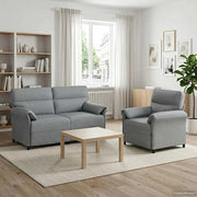 Set di divani 2 pz Grigio Chiaro Tessuto 3424857