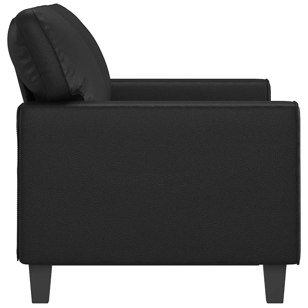 Divano a 2 Posti-Sofa 2 Posti Nero 120 cm in Similpelle 390480