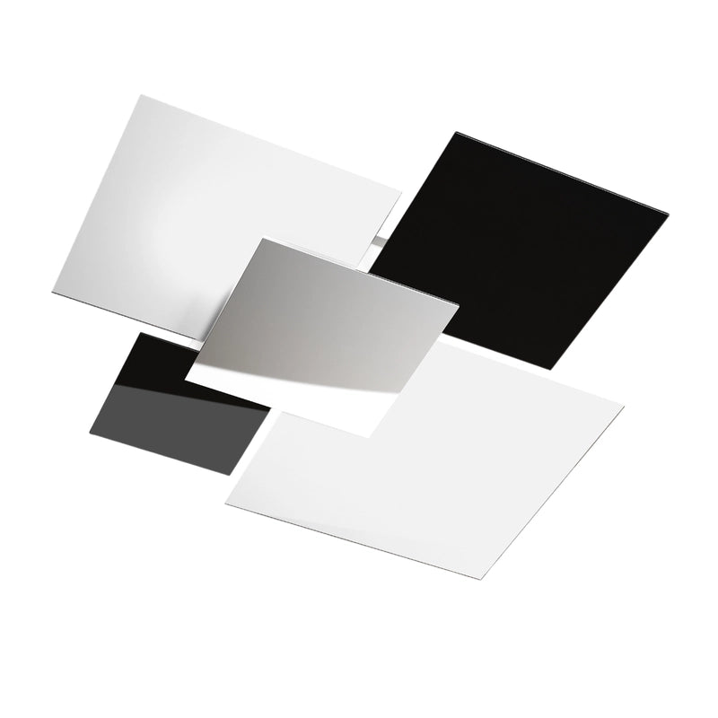 Lampada da soffitto moderna 1088/90-NE Vetri Bianchi e Neri 4xE27