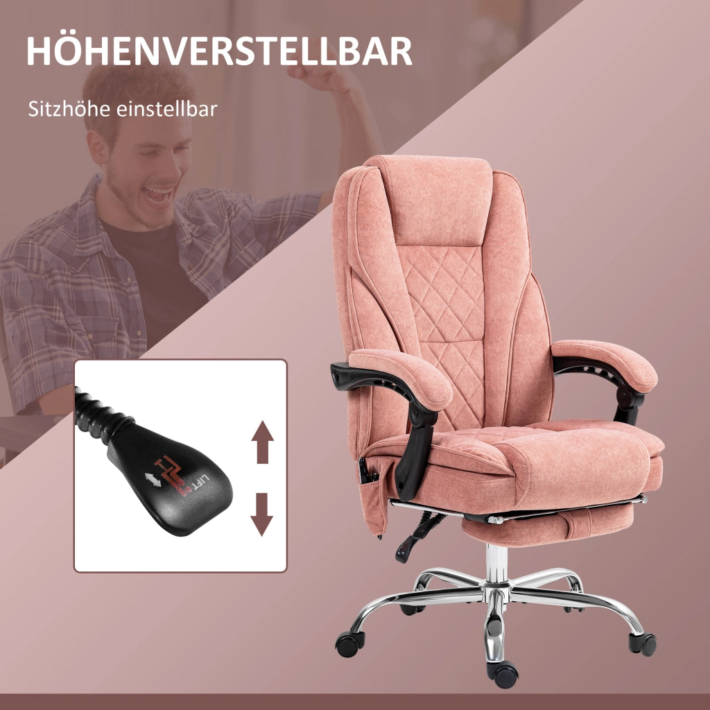 Sedia da ufficio ergonomica con schienale, braccioli e rotelle ¨C Minimal ¨C rosa