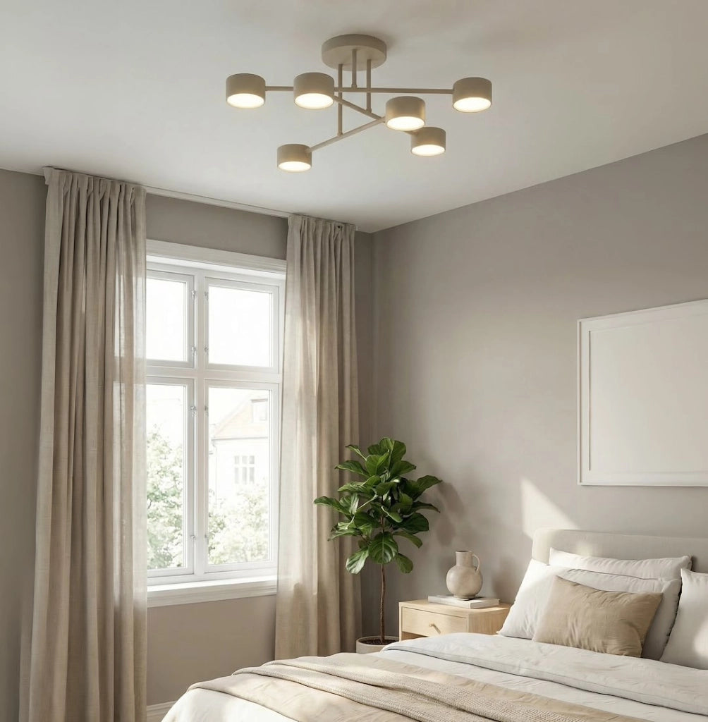 Plafoniera moderna HALO beige 6xGX53 Emibig