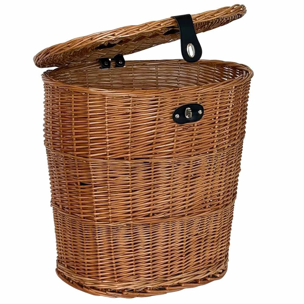 Cesto Gerla in Vimini con Coperchio e Tracolle a spalla  42 cm x 30 cm h 40