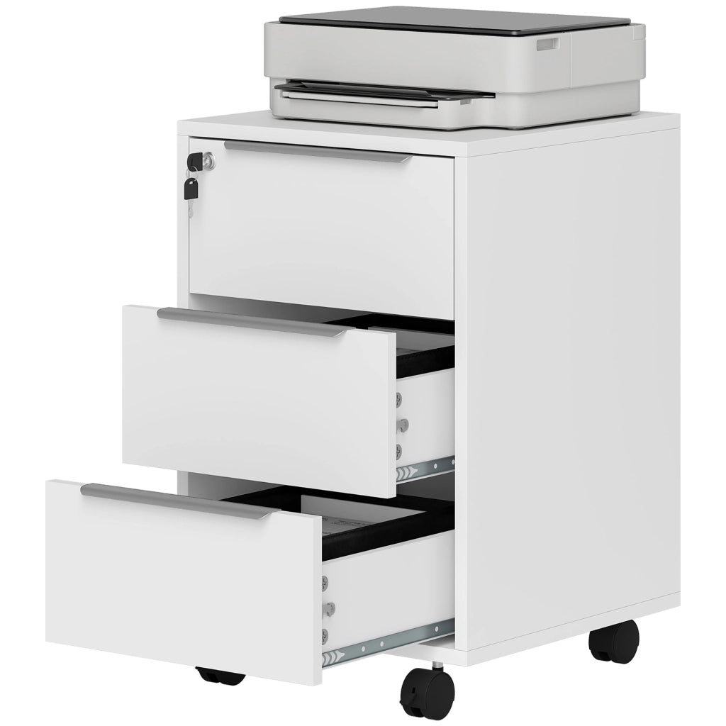 Scrivania con cassettiere ¨C zephmum ¨C 40x40x63,5 cm bianco