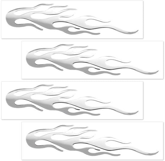 Sticker auto universale - 4 pezzi - impermeabile - PVC - decorativo - universale - 20 x 6 cm - adesivi per carrozzeria