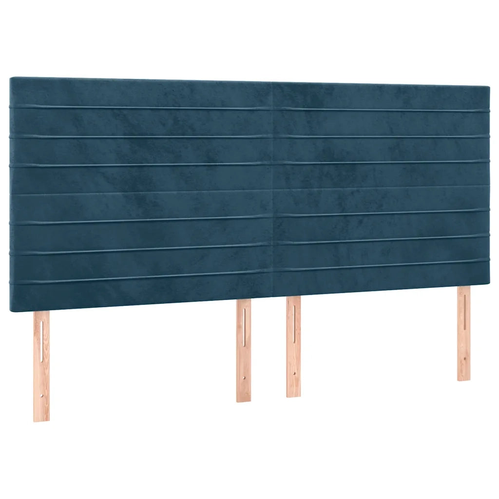 Testiera | Testata Blu Scuro 160x5x118/128 cm Velluto