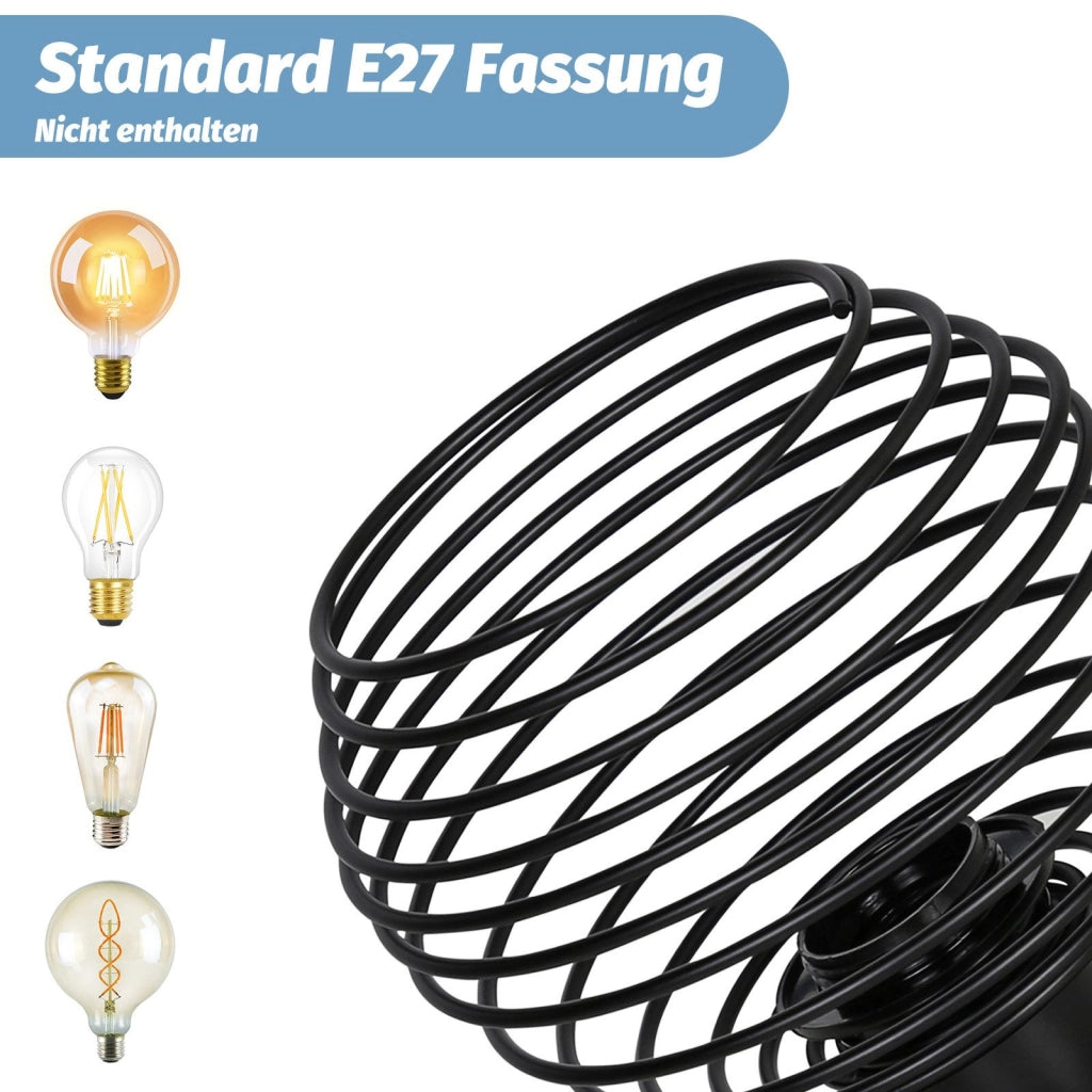 ZMH Lampada da soffitto plafoniera retrò nera E27 max 40W per corridoi scale