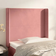 Testiera ad Orecchio-Testata con Orecchie Nera 93x16x118/128 cm in Velluto 548594