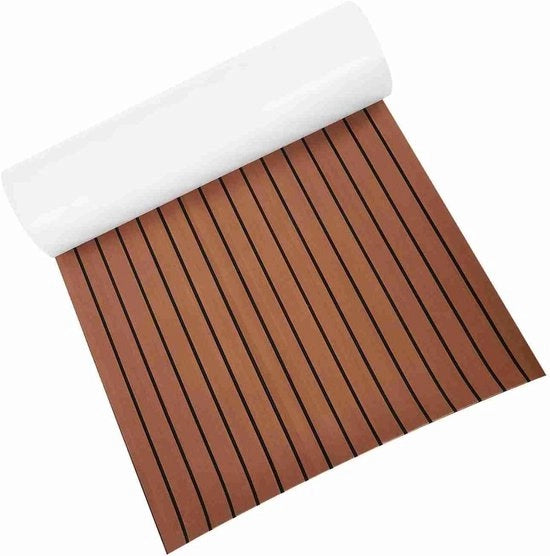 Veloce copertura per pavimento in schiuma EVA di colore marrone scuro con antiscivolo, adatta come velatura per pavimento di imbarcazione in teak per protezione e decorazione del pavimento della barca