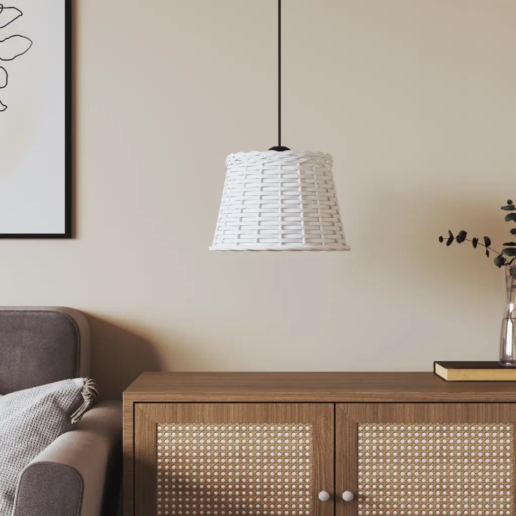 Paralume da Soffitto Bianco ?25x17 cm in Vimini CFW3607234