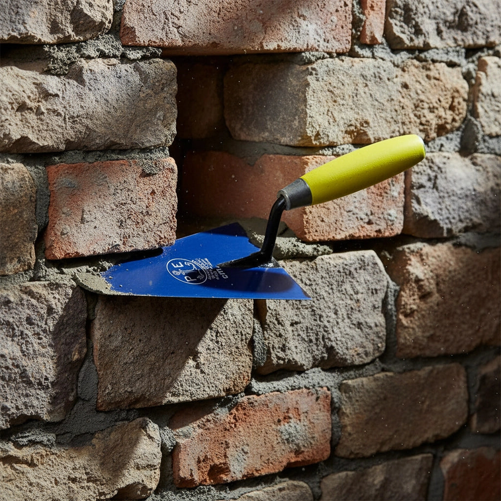 Cazzuola ancora a punta tonda 16 cm con manico in gomma