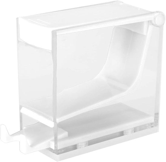 Dispensatore di cotone - Contenitore di stoccaggio igienico - Organizzatore di palline in cotone e acrilico - Bianco - Pannello estensibile - Ideale per spazzole e rulli di cotone
