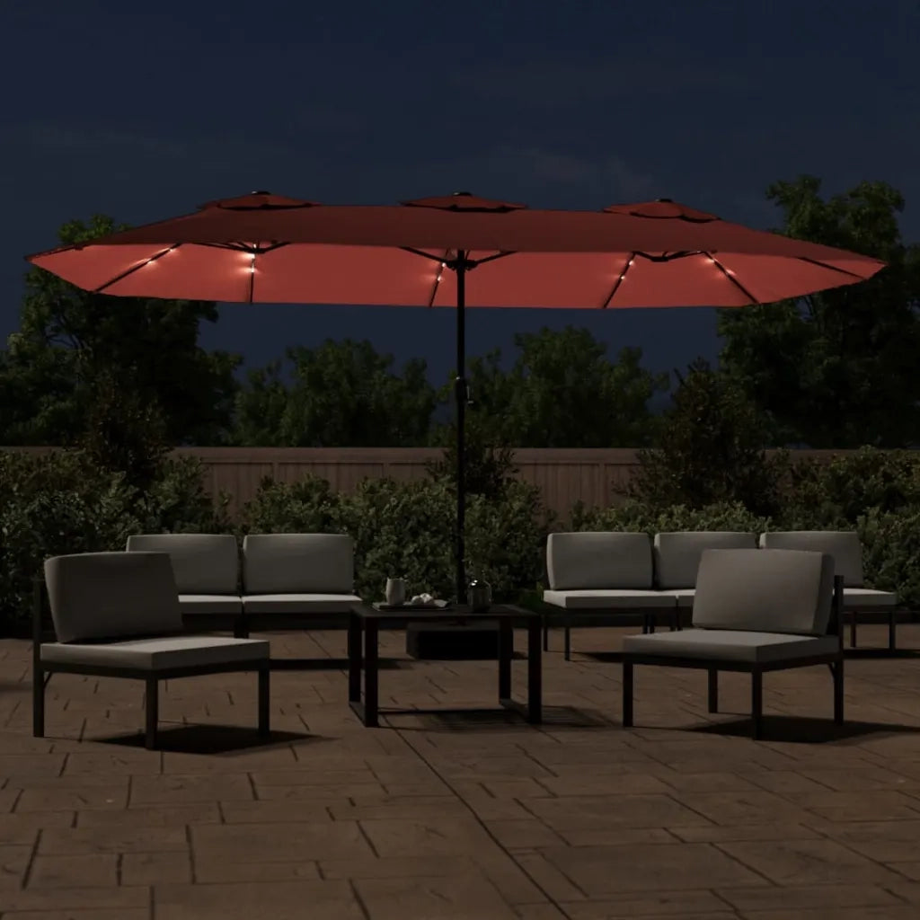 Ombrello | Parasolne a Doppia Testa con LED Terracotta 449x265 cm