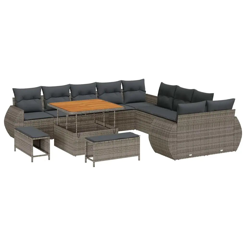Set Divano da Giardino 13 pcs Grigio polyrattan 3361928