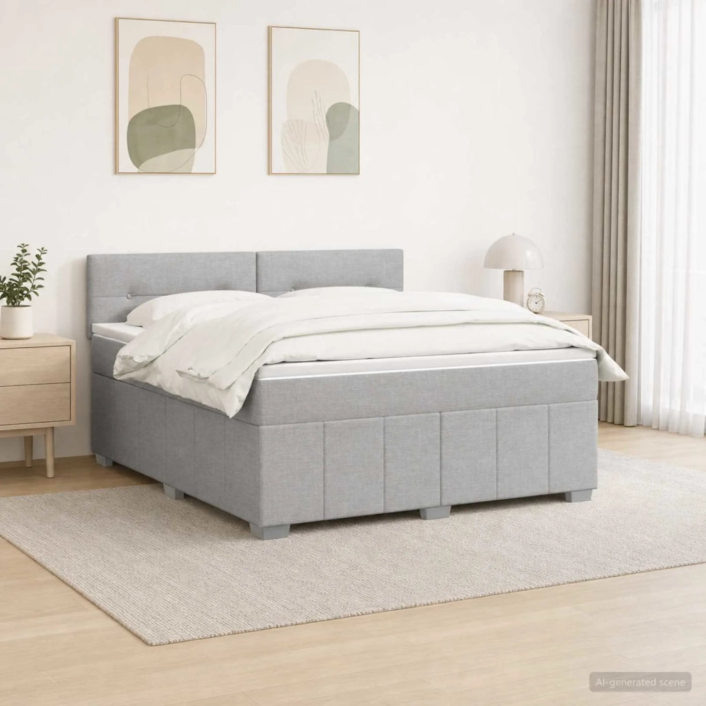 Letto box spring con materasso Grigio Chiaro 140 x 190 cm 3452670
