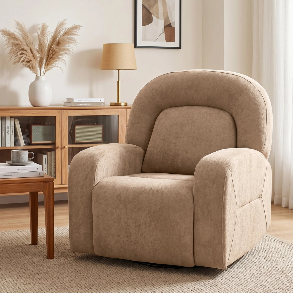 Poltrona girevole relax ¨C Xylo ¨C Tessuto velluto khaki