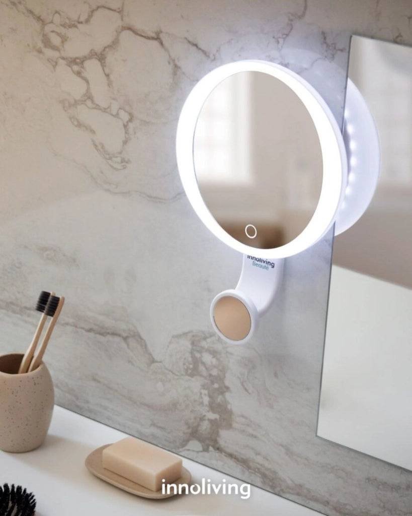 Specchio Luminoso 1X-10X Con Ventose Ricaricabile Innoliving INN-806