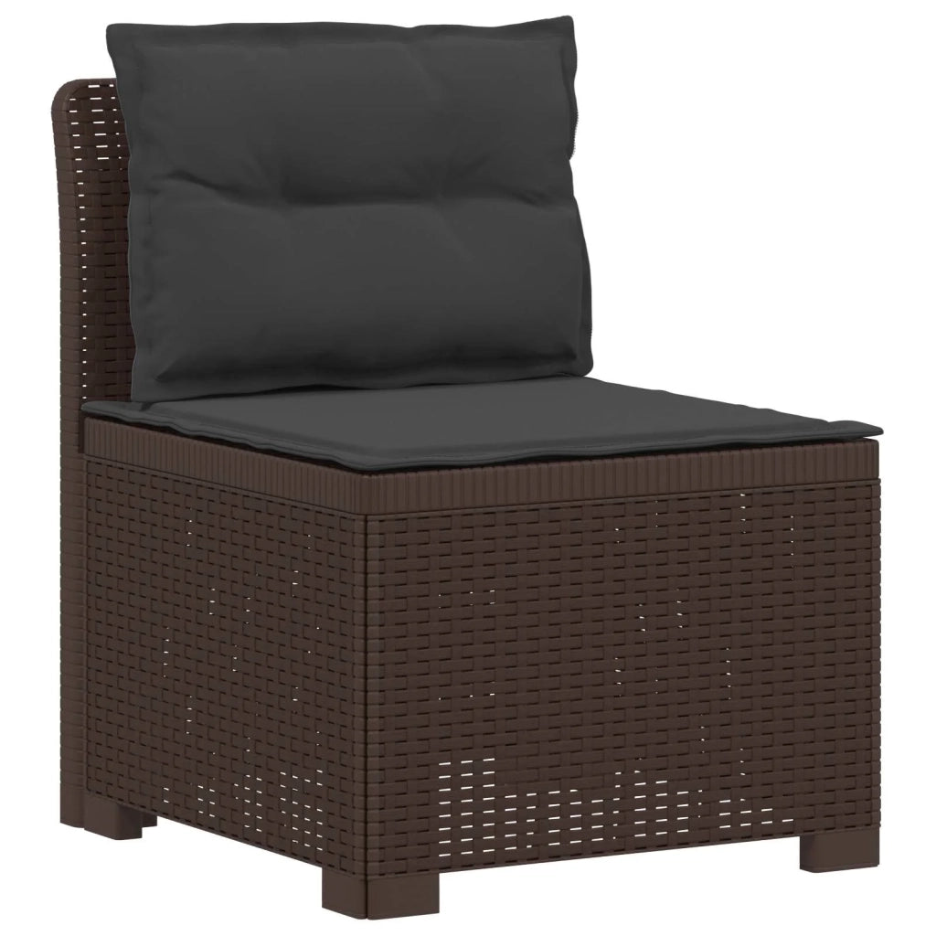 Divano da esterno-Divano da Giardino 3 posti con cuscini in look rattan PP 844340