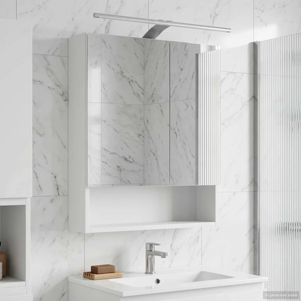 Mobiletto per specchio da bagno Bianco 50 x 14,5 x 70 cm 889207