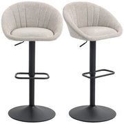 Sgabelli da bar con schienale e braccioli ¨C zephmum ¨C beige, altezza regolabile, 2 pezzi