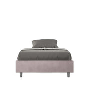 BS COM Letto una piazza e mezza con rete imbottito 130x200 microfibra glicine