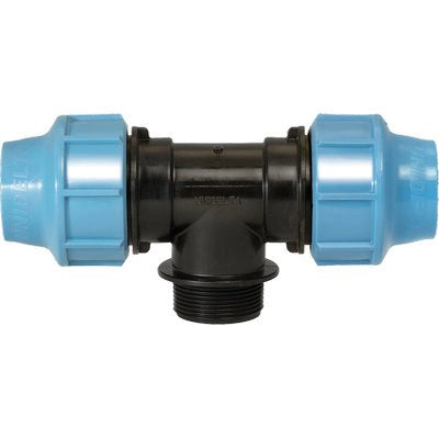 TEE A COMPRESSIONE FILETTO MASCHIO PN16 UNIDELTA - MM 40X11/4M- 2 pezzi