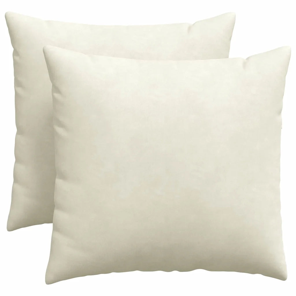 Cuscini da Divano 2 pz-Set di 2 Cuscini per Sofa Crema 50 x 50 cm Tessuto in Cords 179347