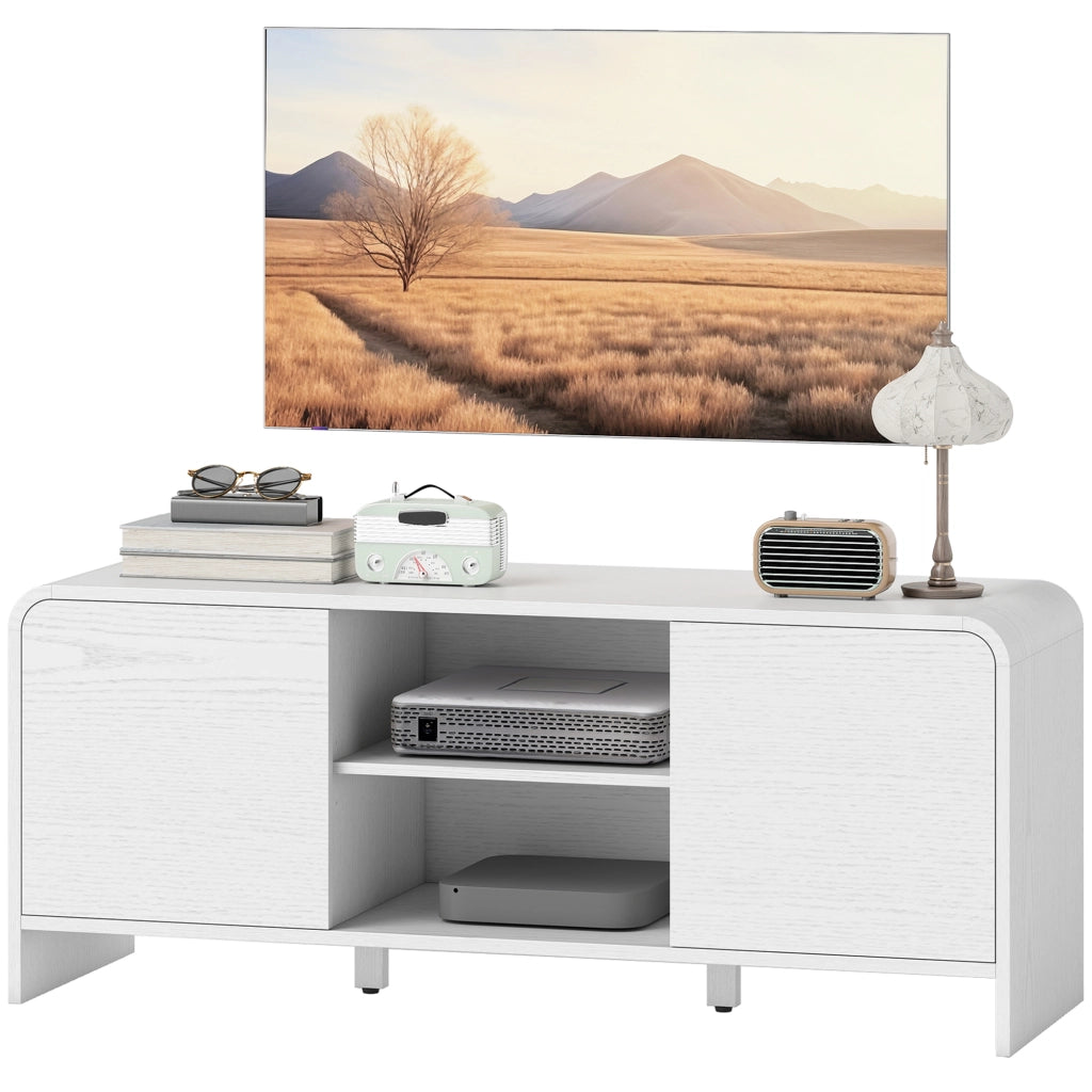 Mobile TV con 2 ante e ripiani ¨C Xylo ¨C Bianco 110x35x45cm