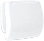Supporto per carta igienica con coperchio, plastica, bianco, 15,7 x 4,3 cm