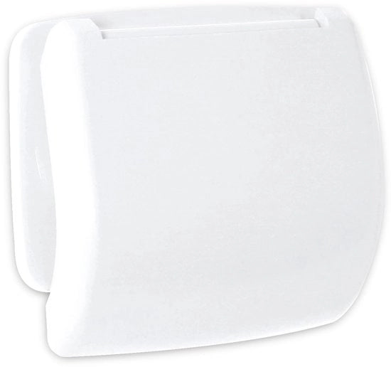 Supporto per carta igienica con coperchio, plastica, bianco, 15,7 x 4,3 cm