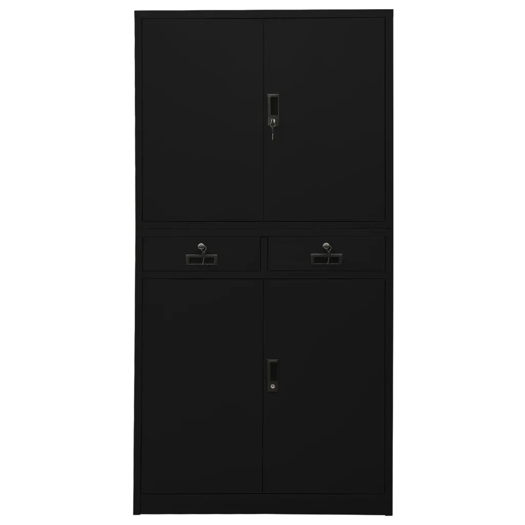 Armadio per Ufficio Nero 90x40x180 cm in Acciaio 336419