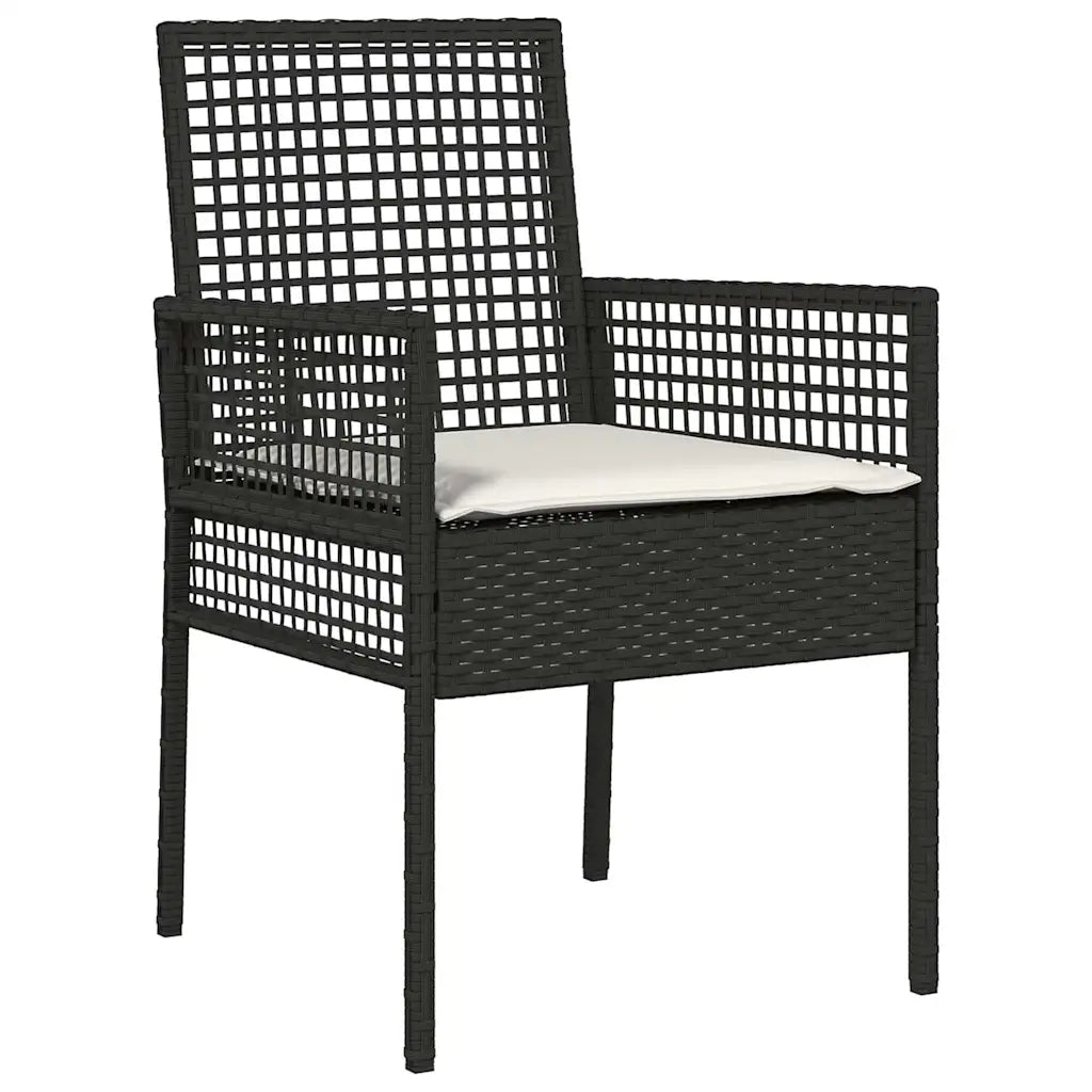 Set da Pranzo per Giardino 7 pcs Nero polyrattan 3334859