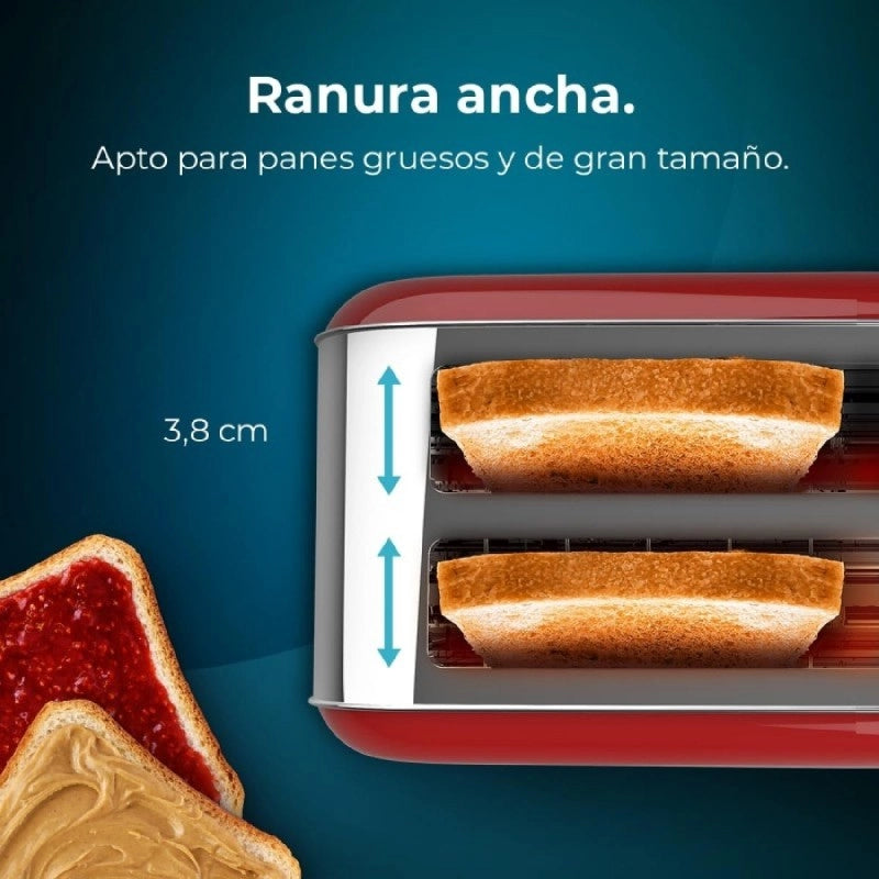 CECOTEC 04827 - Tostapane Toastin' time 1500 Red