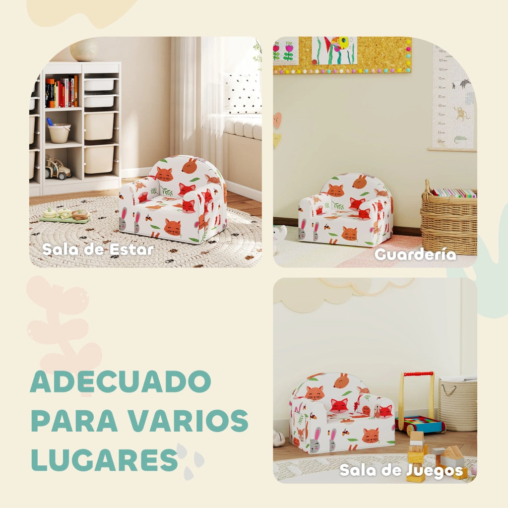 Poltrona per Bambini ¨C zephmum ¨C Bianco 54x40x43 cm