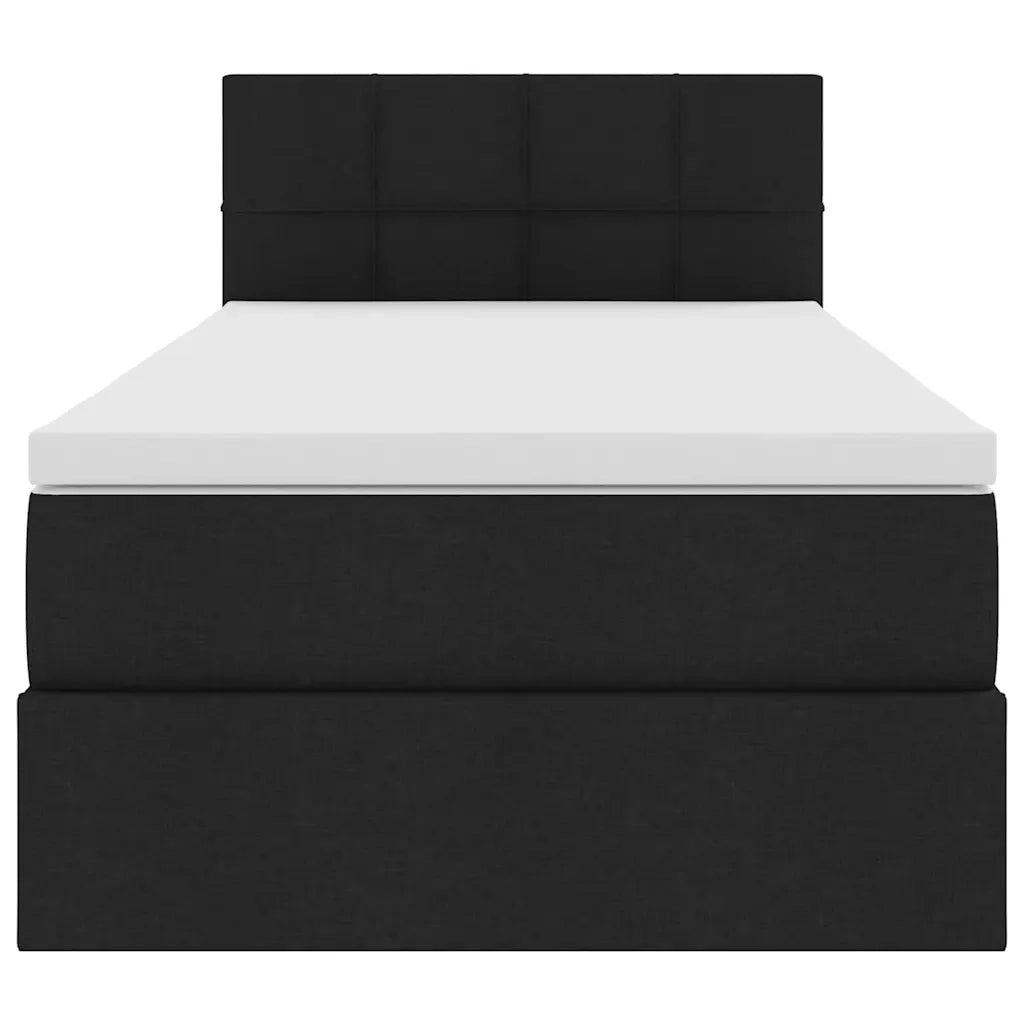 Letto con contenitore e materasso con testiera Nero 90 x 200 cm 3370484