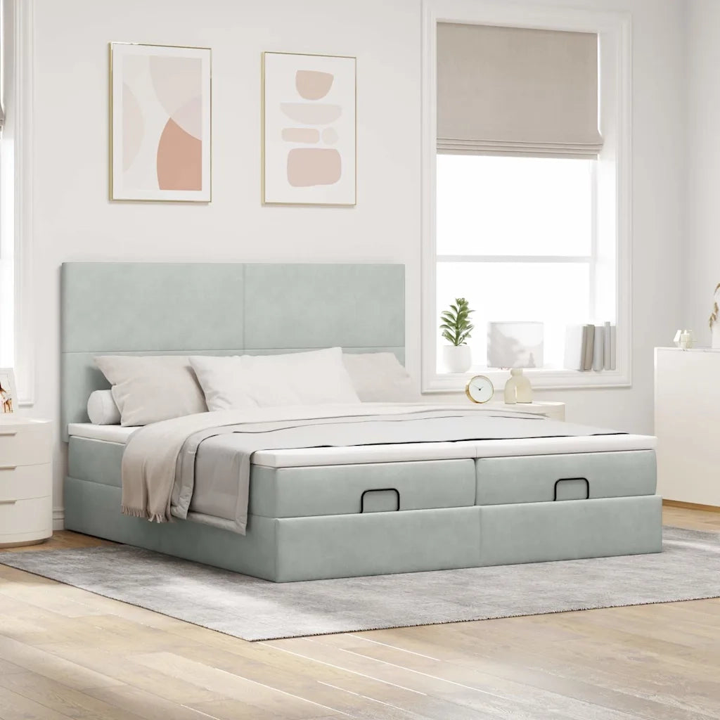 Struttura Letto Pouf con Materassi 180x200 cm Velluto 3314603