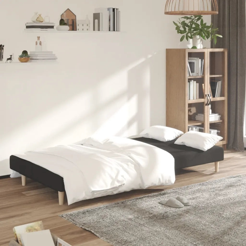 Divano Letto a 2 Posti-Sofa Letto 2 Posti-Daybed Nero in Tessuto 346334