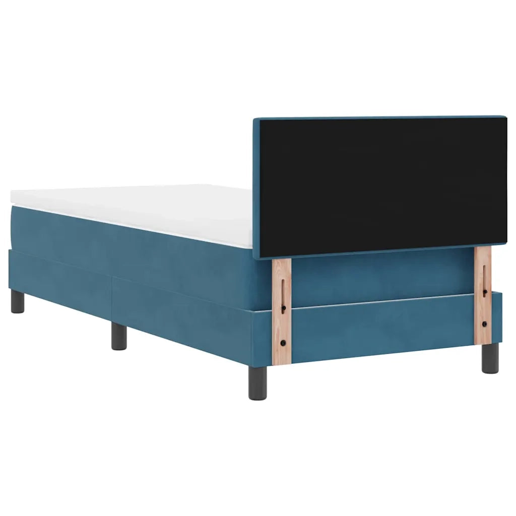 Letto a molle con materasso Blu Scuro 90 x 200 cm Velluto 3339150